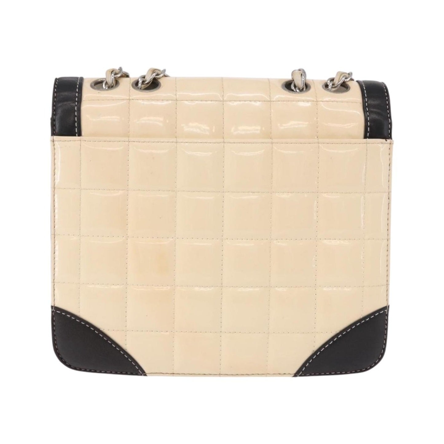 Chanel Vintage Chocolate Bar CC Flap Patent leather, Beige, Patent Leather, Shoulder Bag