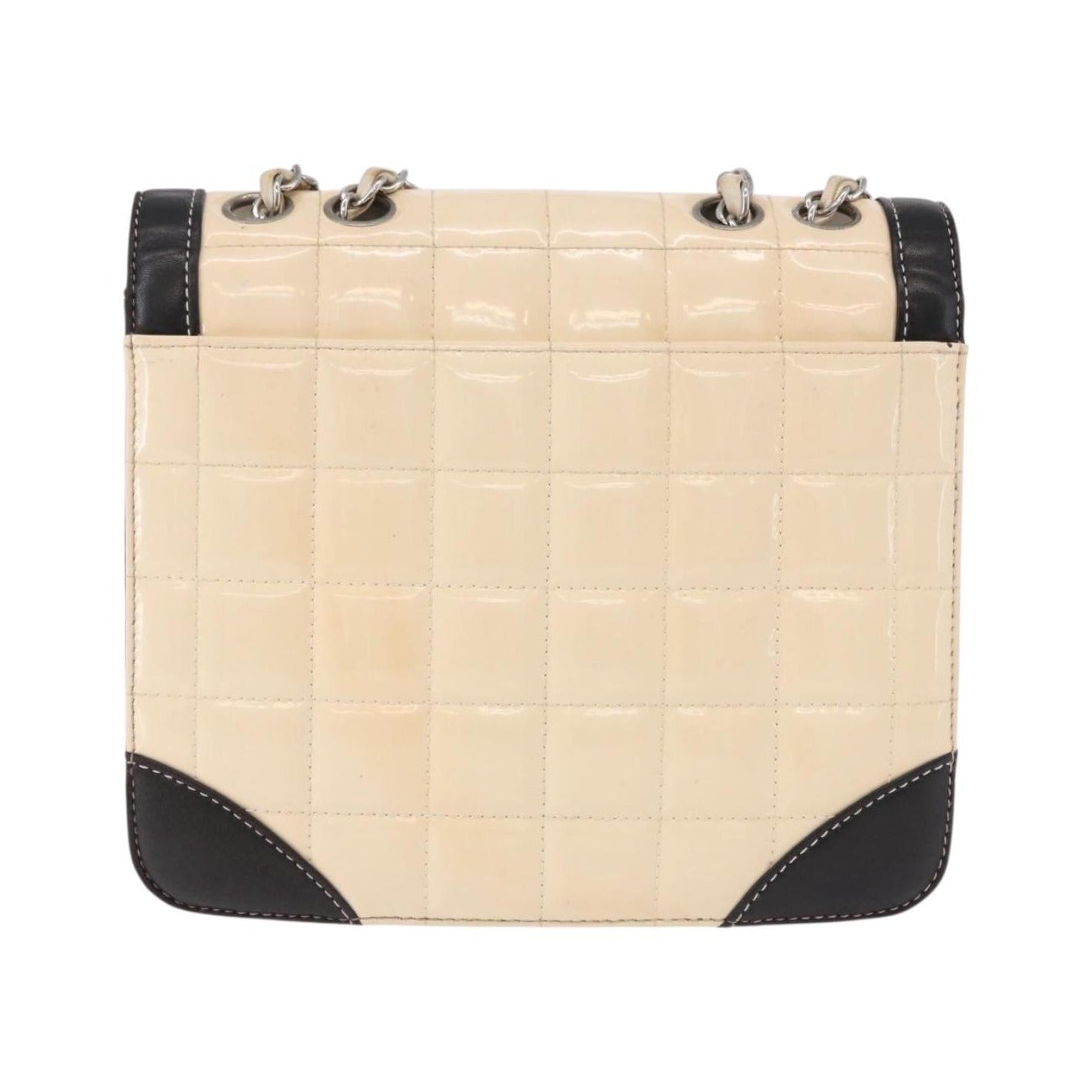 Chanel Vintage Chocolate Bar CC Flap Patent leather, Beige, Patent Leather, Shoulder Bag