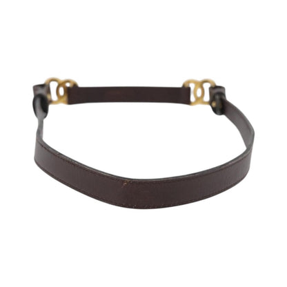 Chanel Vintage Double CC Leather, Brown, Leather, Belt