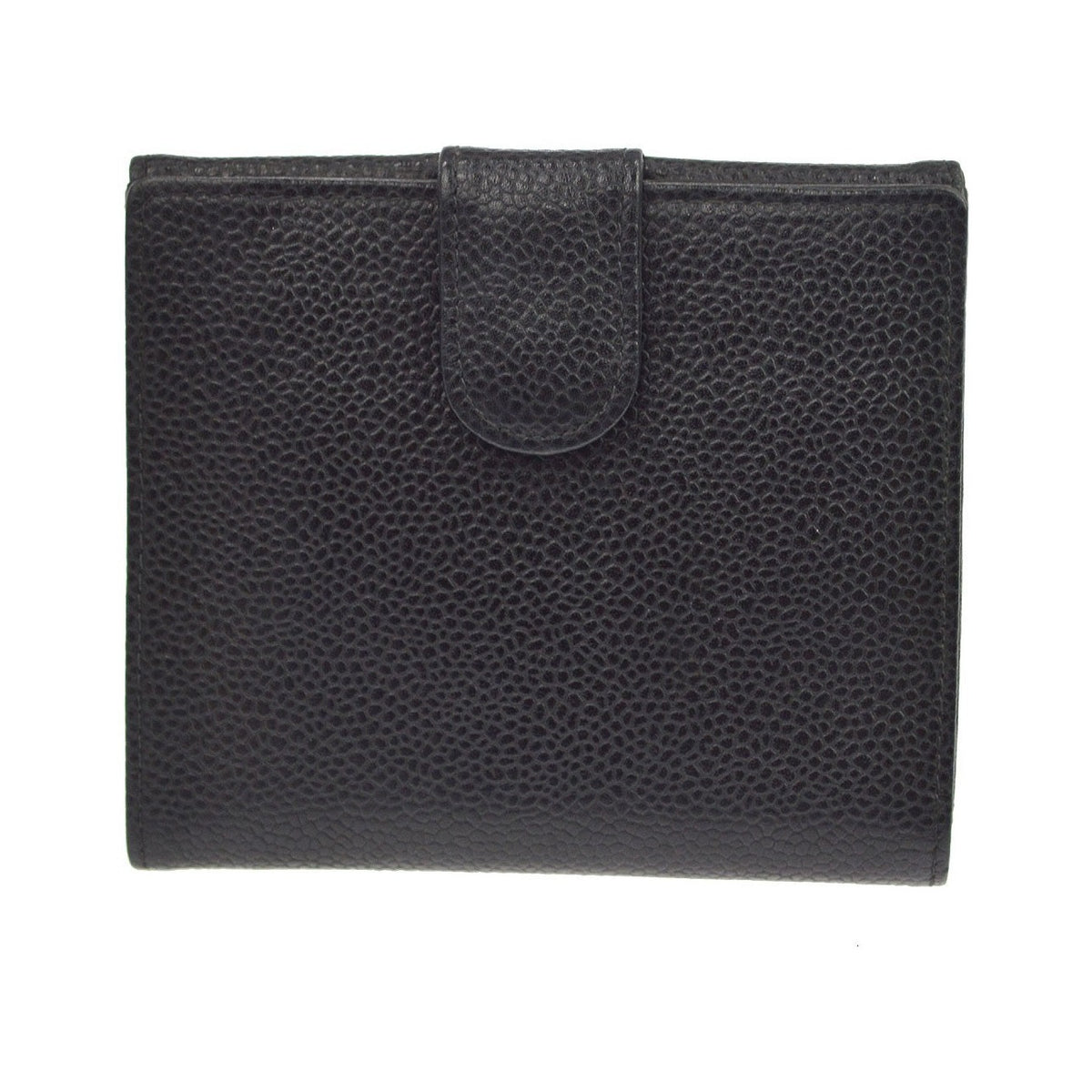 Chanel Vintage Timeless Bifold Caviar, Black, Leather, Wallet