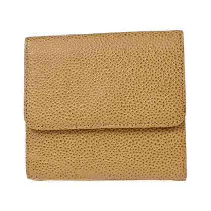 Chanel Vintage Timeless CC Bifold Caviar, Beige, Leather, Wallet