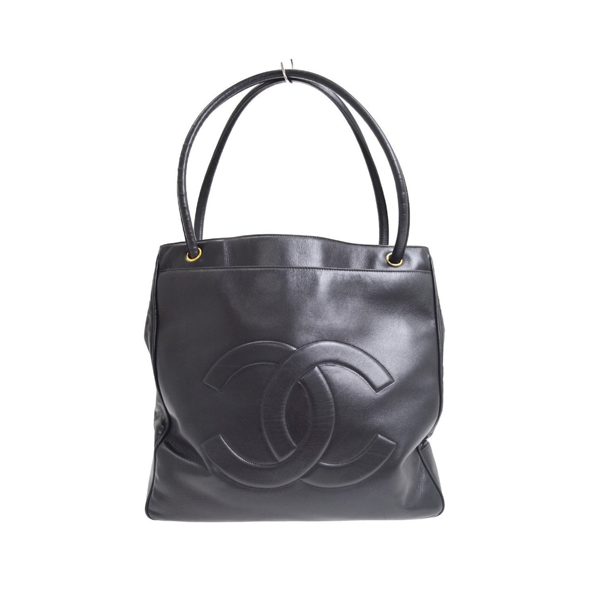 Chanel Vintage Timeless CC Charm Leather, Black, Leather, Shoulder Bag