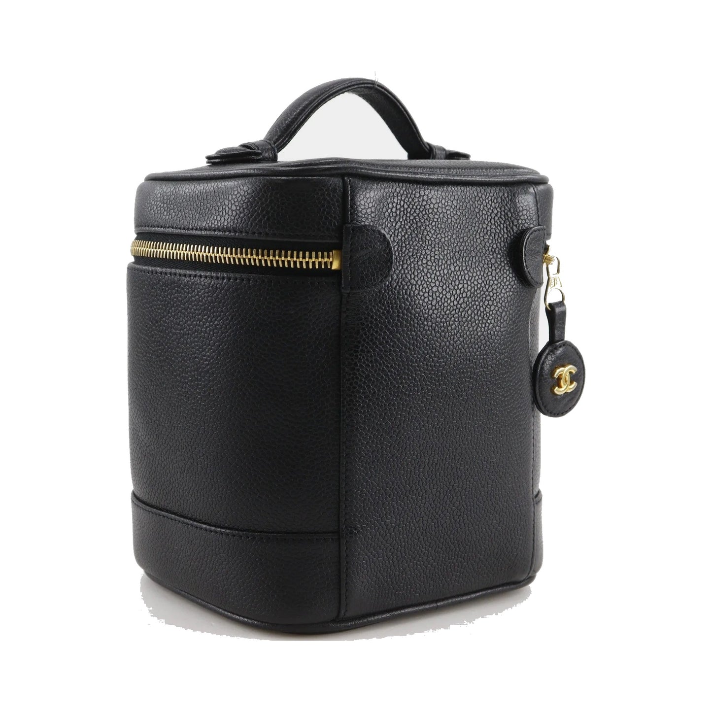 Chanel Vintage Timeless Cosmetic Case Caviar, Black, Leather, Handbag