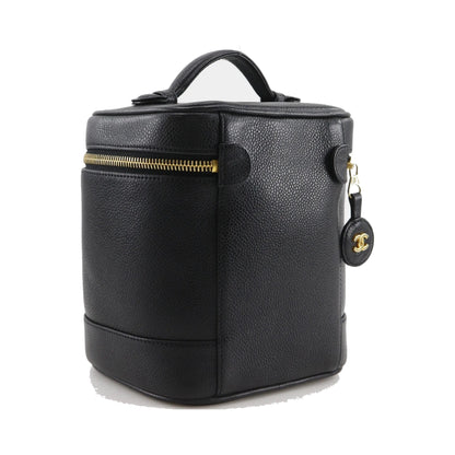 Chanel Vintage Timeless Cosmetic Case Caviar, Black, Leather, Handbag