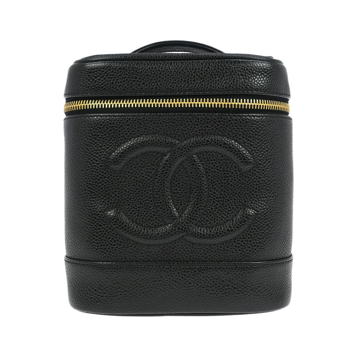 Chanel Vintage Timeless Cosmetic Case Caviar, Black, Leather, Handbag