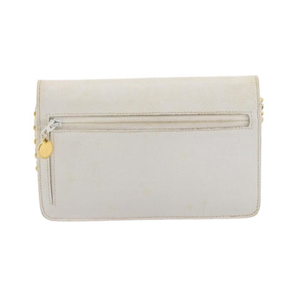 Chanel Vintage Timeless Wallet on Chain Caviar, White, Leather, Crossbody Bag