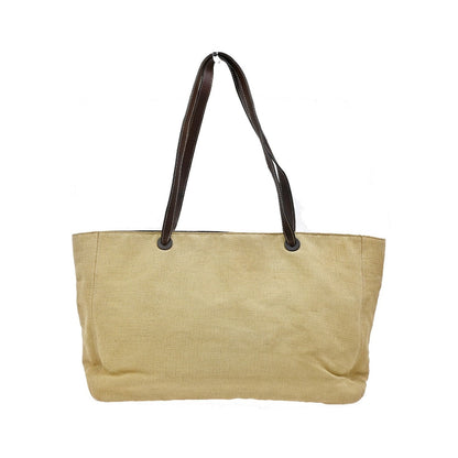 Chanel Vintage Tote Canvas, Beige, Canvas, Tote Bag