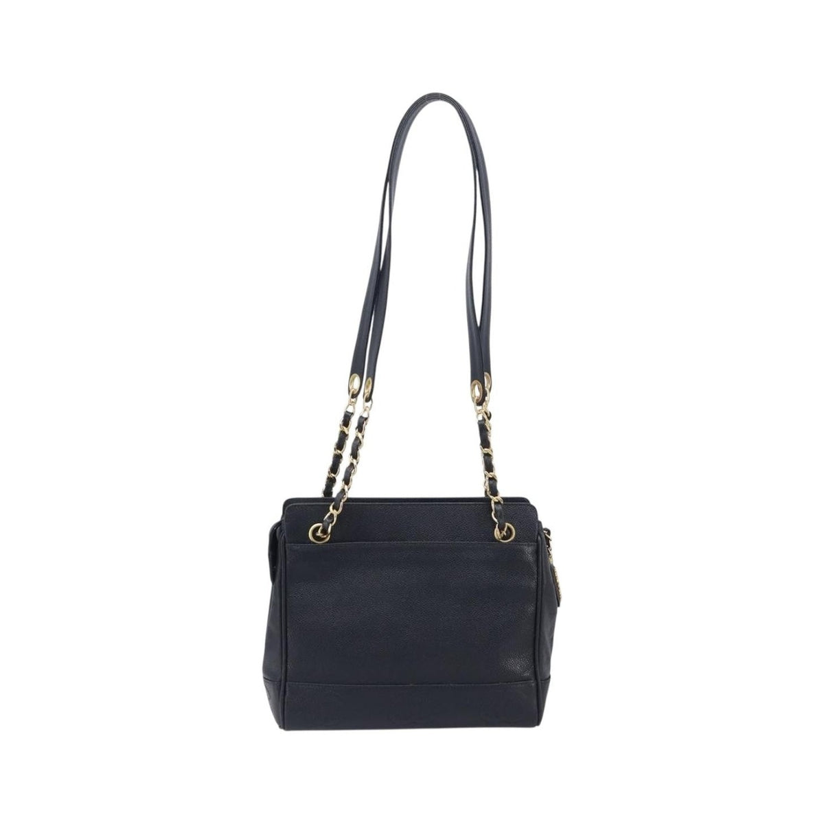Chanel Vintage Zipped Chain Caviar, Black, Leather, Tote Bag