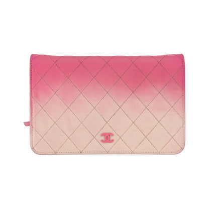 Chanel Wallet on Chain Quilted Ombre Lambskin, Pink, Leather, Crossbody Bag