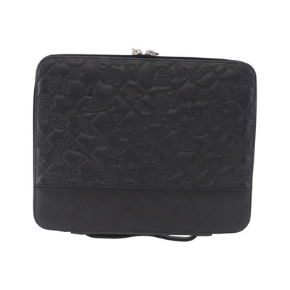 Chanel Zip Around iPad Case Quilted Lambskin, Black, Leather, Tech Accessory