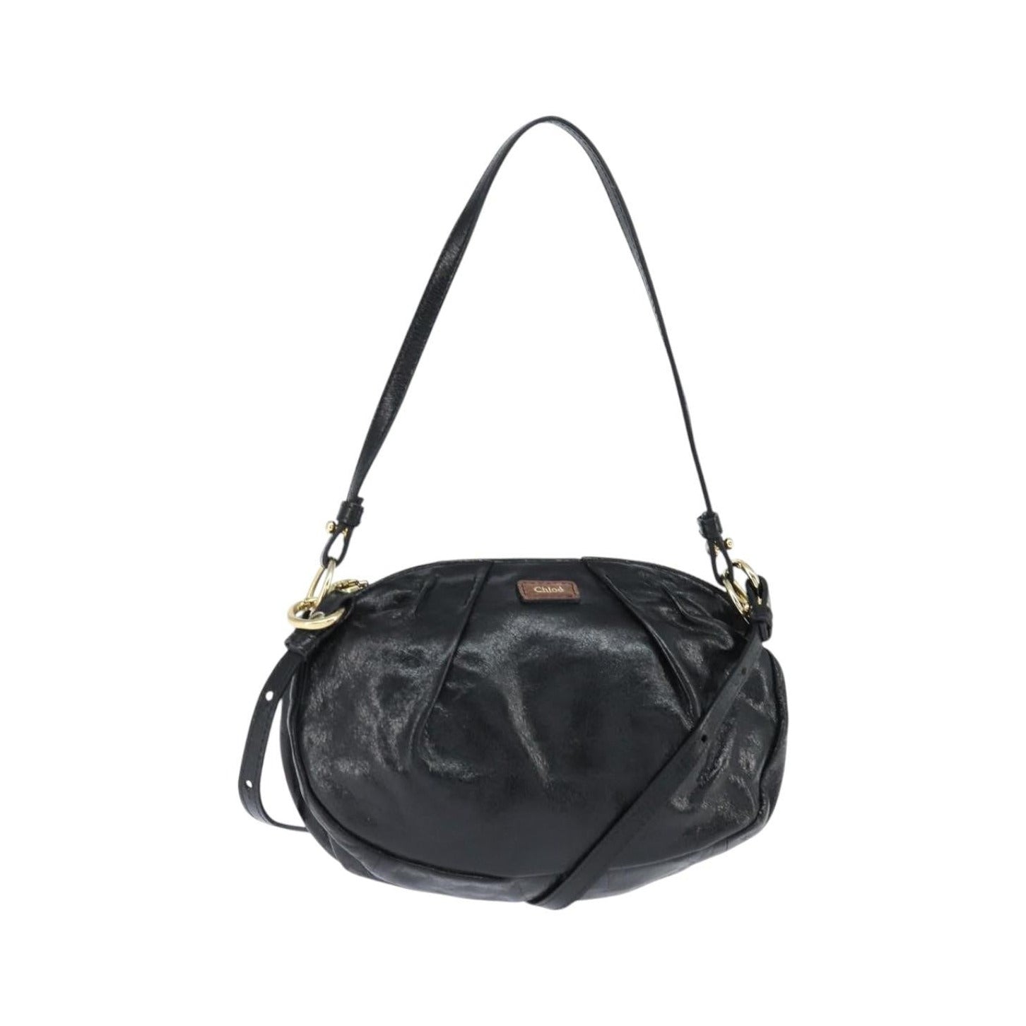 Chloe 2way shoulder bag Leather, Black, Leather, Shoulder Bag