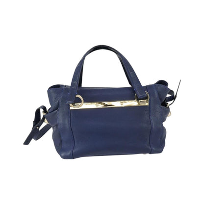 Chloe Bridget Convertible Satchel Leather, Navy, Leather, Handbag