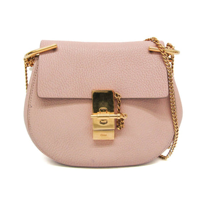 Chloe Drew Leather, Pink, Leather, Crossbody Bag