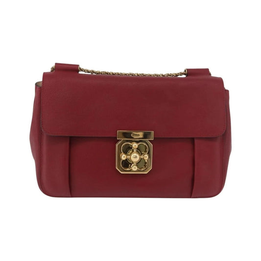 Chloe Elsie Crossbody Flap Leather, Red, Leather, Handbag