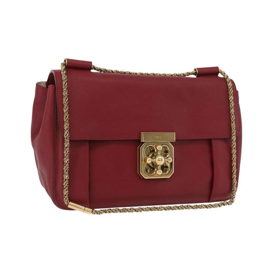 Chloe Elsie Crossbody Flap Leather, Red, Leather, Handbag