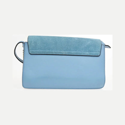 Chloe Faye Leather and Suede, Blue, Leather, Shoulder Bag