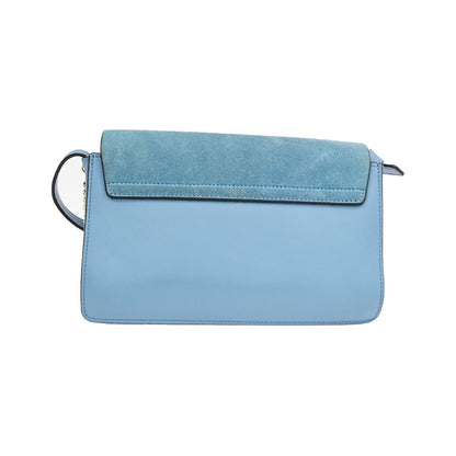 Chloe Faye Leather and Suede, Blue, Leather, Shoulder Bag