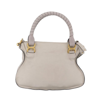 Chloe Marcie Satchel Leather, Gray, Leather, Handbag