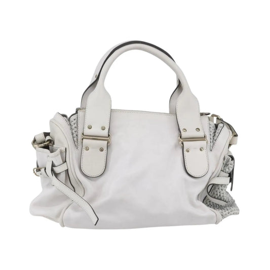Chloe Vintage Leather, White, Leather, Shoulder Bag