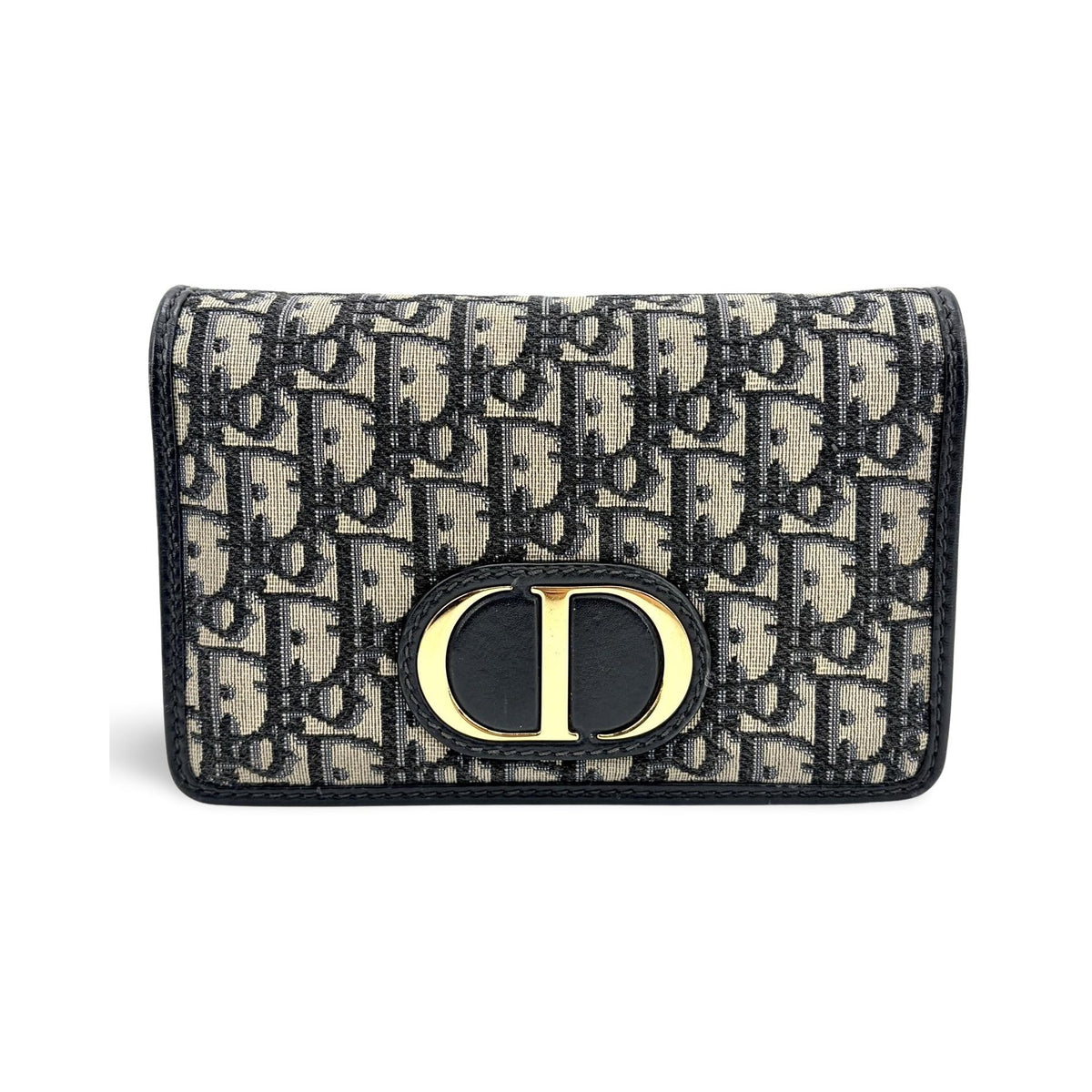 Christian Dior 30 Montaigne 2-in-1 Oblique Canvas, Navy, Other, Clutch