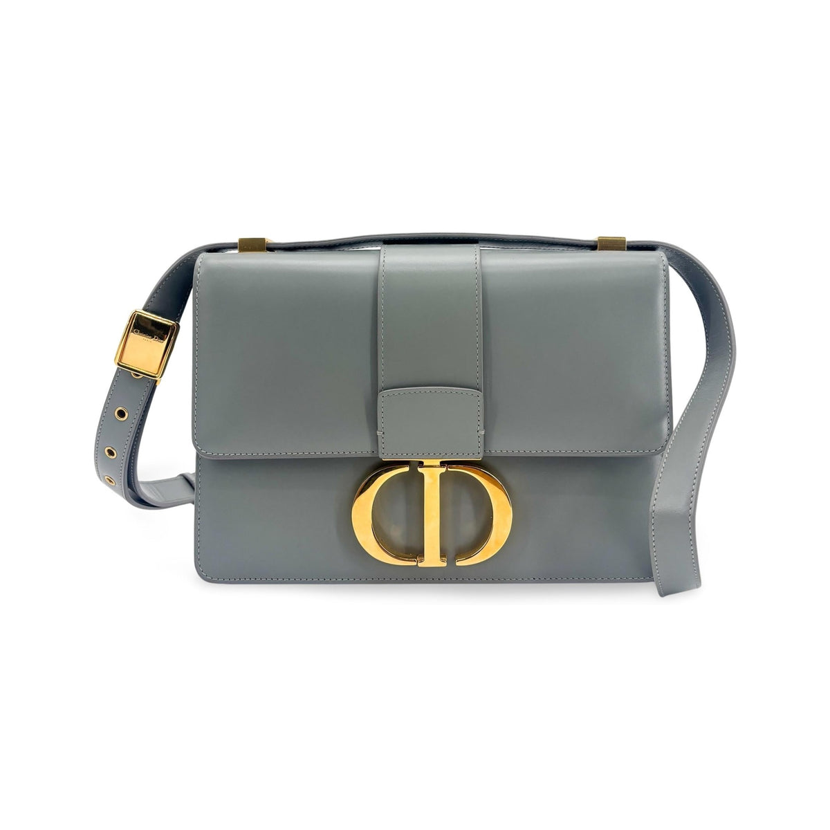 Christian Dior 30 Montaigne Box Leather, Gray, Calfskin, Handbag