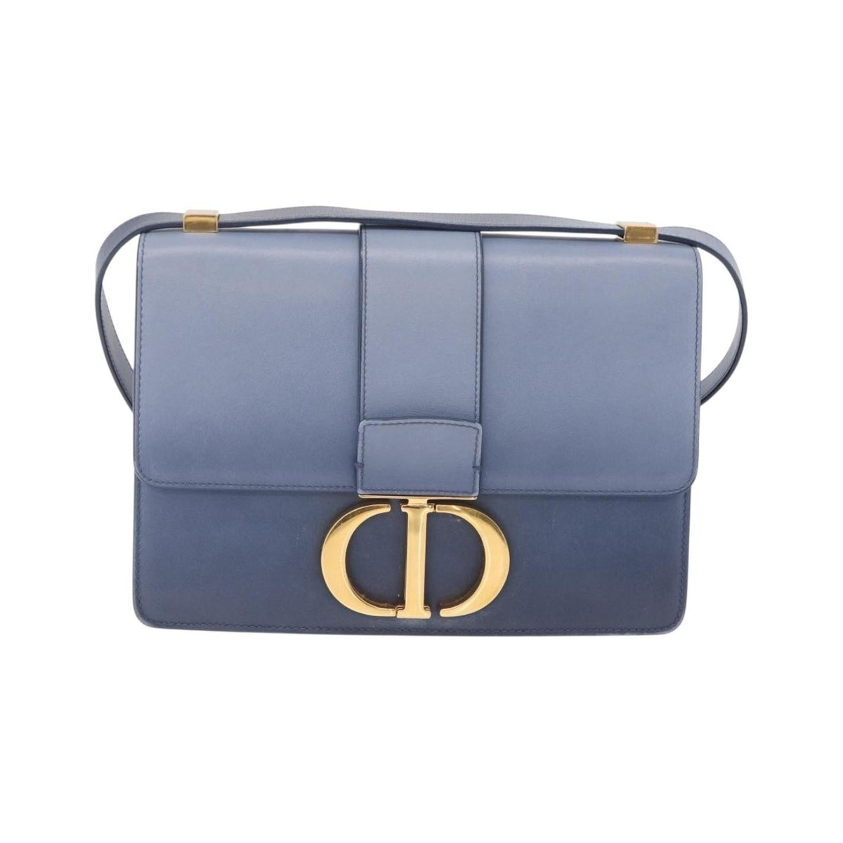 Christian Dior 30 Montaigne Flap Gradient Leather, Blue, Leather, Shoulder Bag