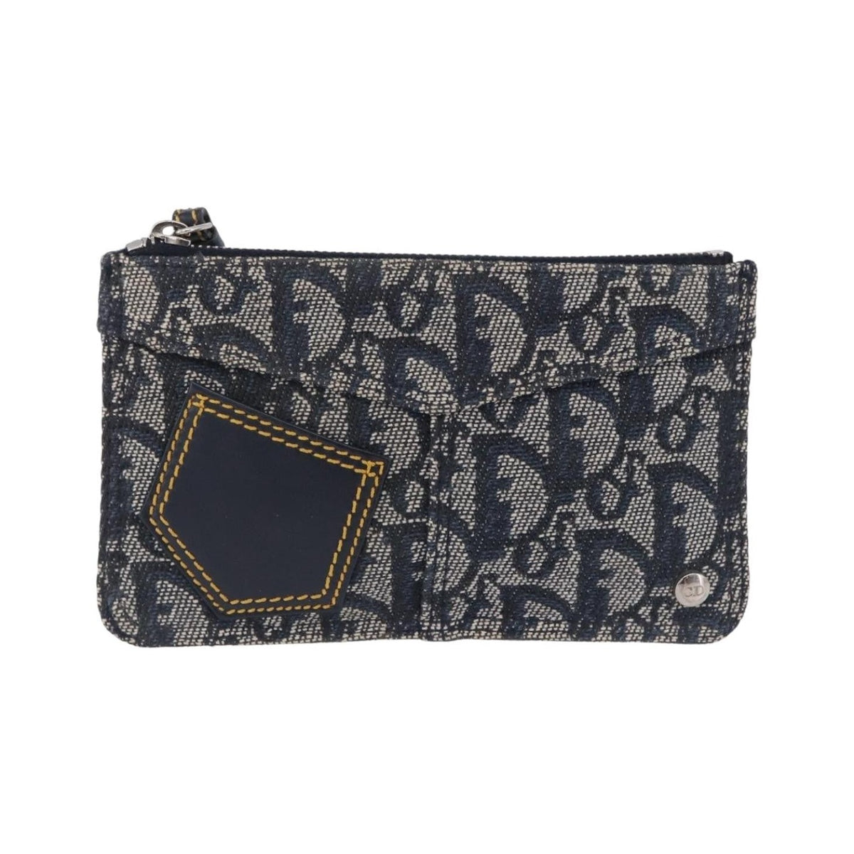 Christian Dior A5 Pouch Oblique Canvas, Navy, Canvas, Clutch