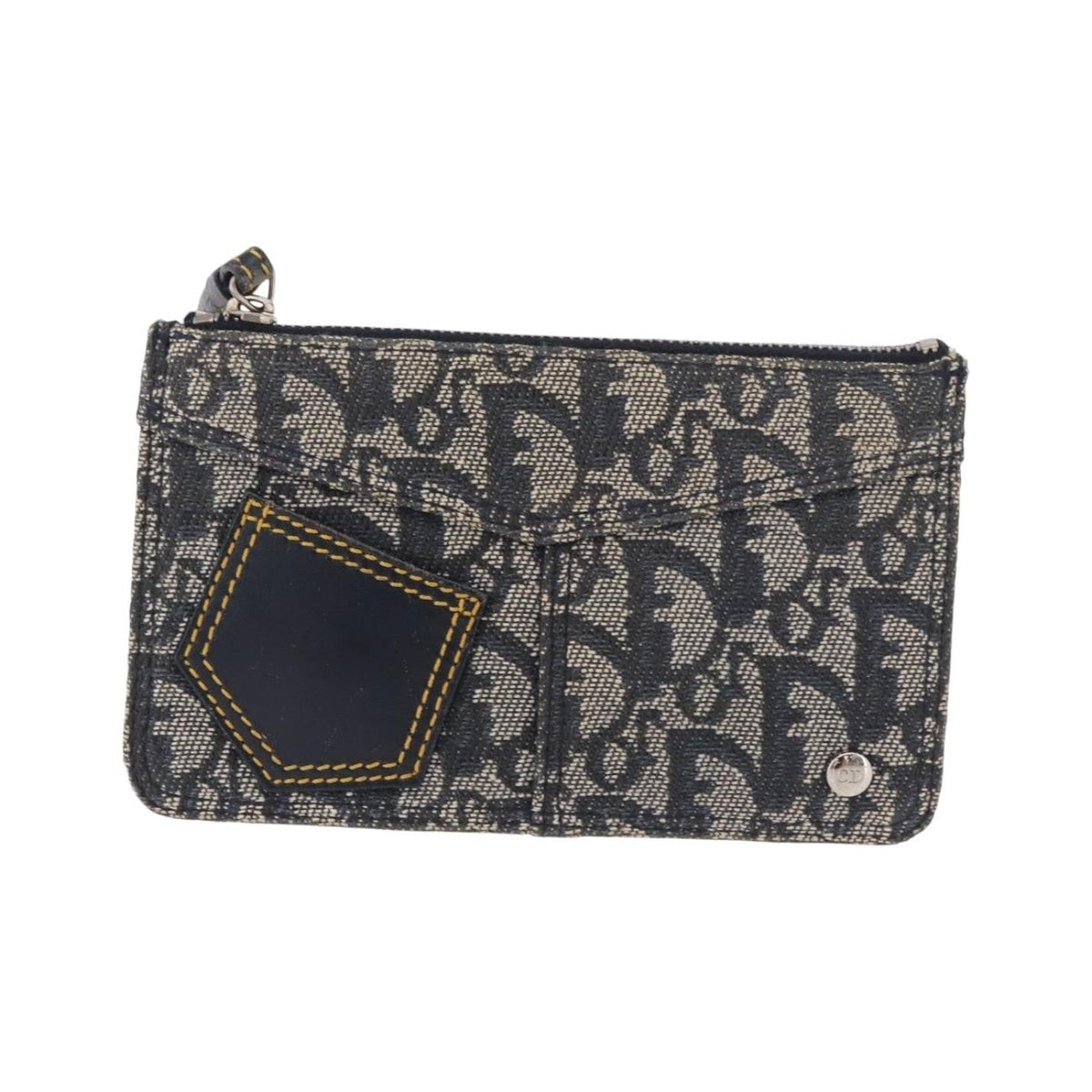 Christian Dior A5 Pouch Oblique Canvas, Navy, Canvas, Clutch