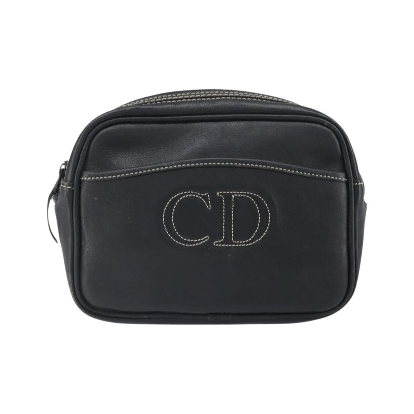 Christian Dior CD Shoulder bag Leather, Navy, Leather, Shoulder Bag