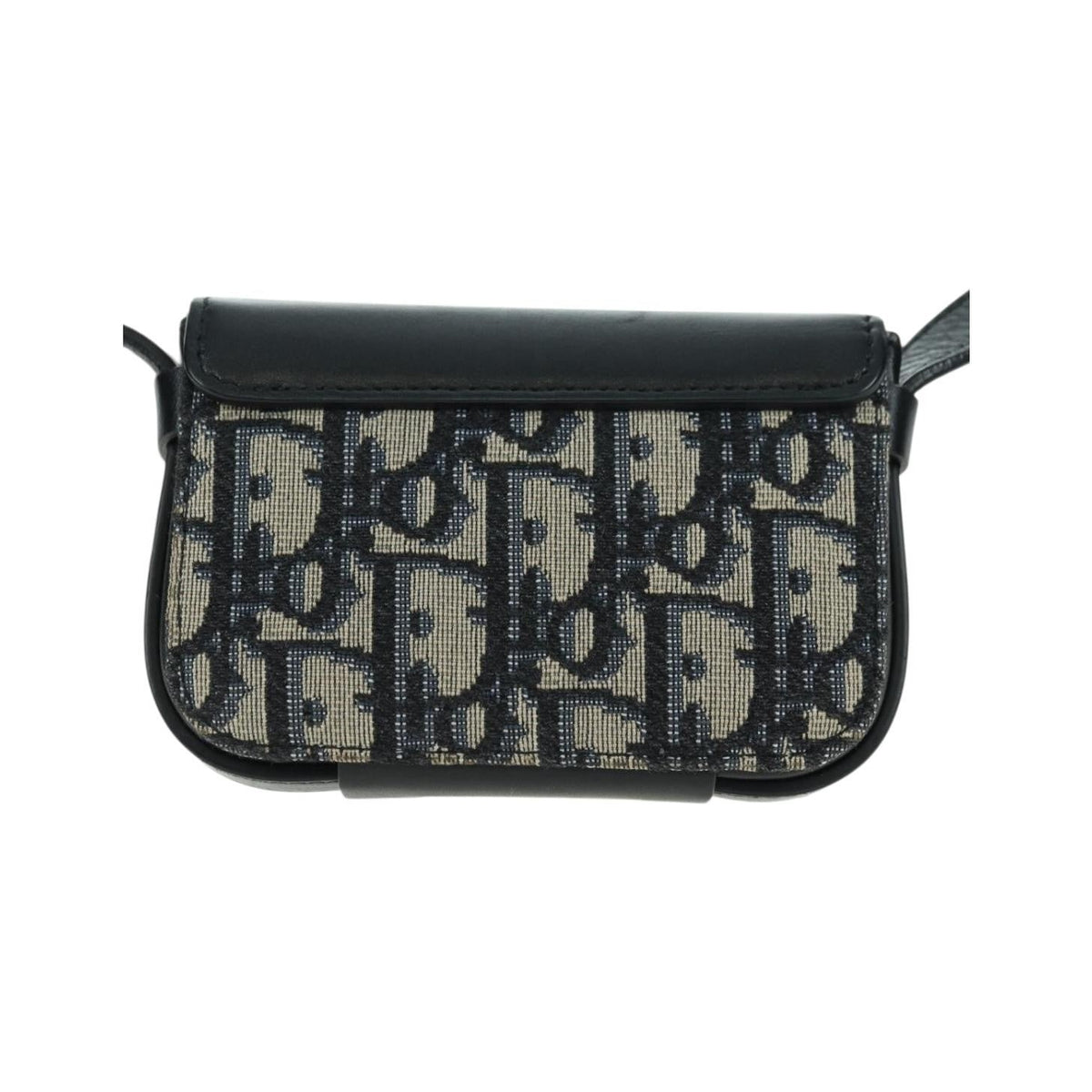 Christian Dior Clasp Lock Messenger Oblique Canvas and Leather, Navy, Canvas, Clutch