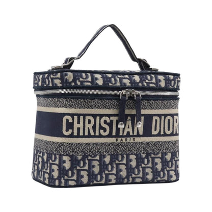 Christian Dior DiorTravel Vanity Case Oblique Canvas, Navy, Canvas, Handbag