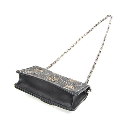 Christian Dior J'Adior Flap Embellished Leather, Black, Leather, Handbag