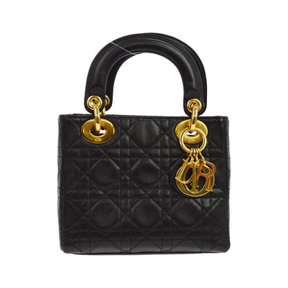 Christian Dior Lady Dior, Black, Leather, Handbag