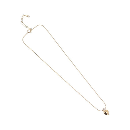 Christian Dior Logo Heart Pendant Metal, Gold, Metal, Necklace