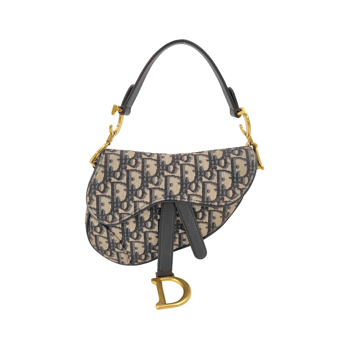 Christian Dior Saddle Oblique Canvas, Beige, Canvas, Handbag