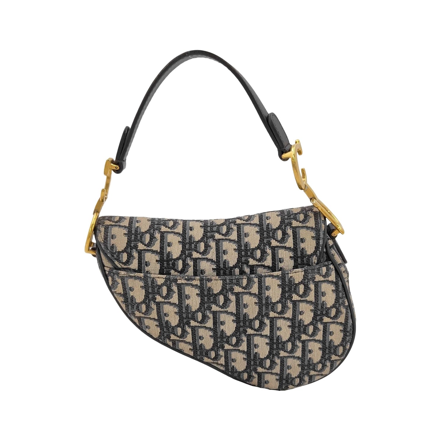 Christian Dior Saddle Oblique Canvas, Beige, Canvas, Handbag