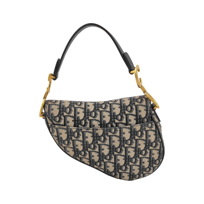 Christian Dior Saddle Oblique Canvas, Beige, Canvas, Handbag