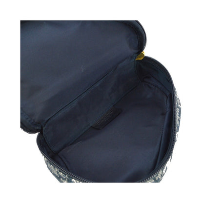 Christian Dior Saddle Zip Diorissimo Canvas, Navy, Canvas, Clutch