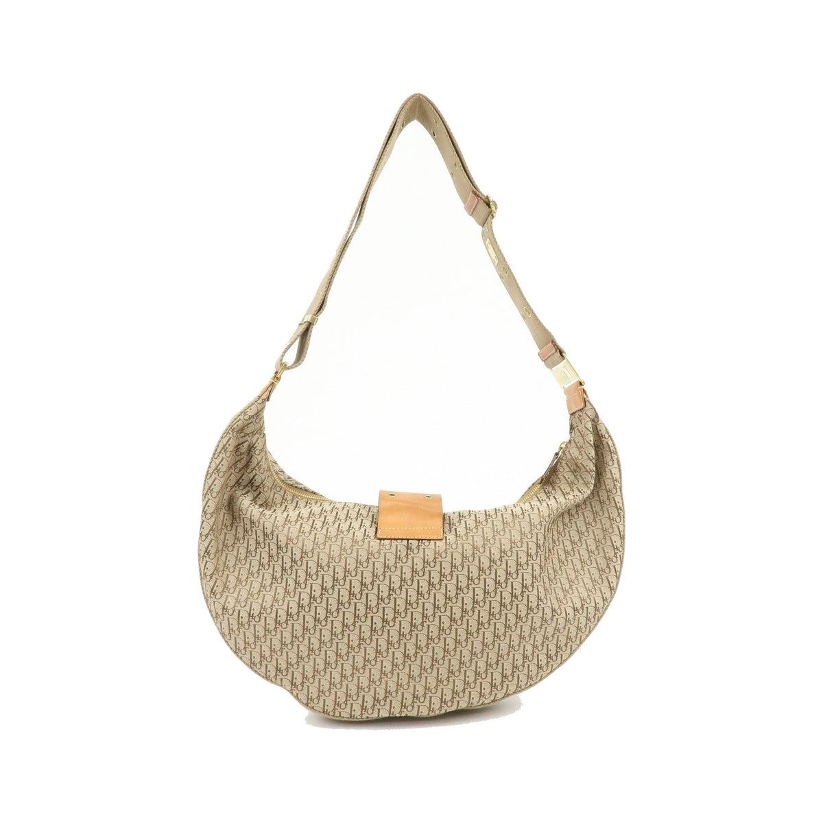 Christian Dior Street Chic Hobo Canvas, Beige, Canvas, Shoulder Bag