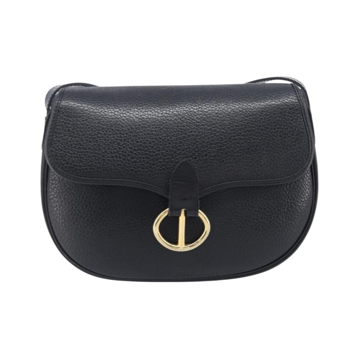 Christian Dior Vintage CD Flap Leather, Black, Leather, Shoulder Bag