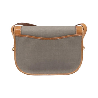 Christian Dior Vintage CD Logo Canvas and leather, Gray, Canvas, Shoulder Bag