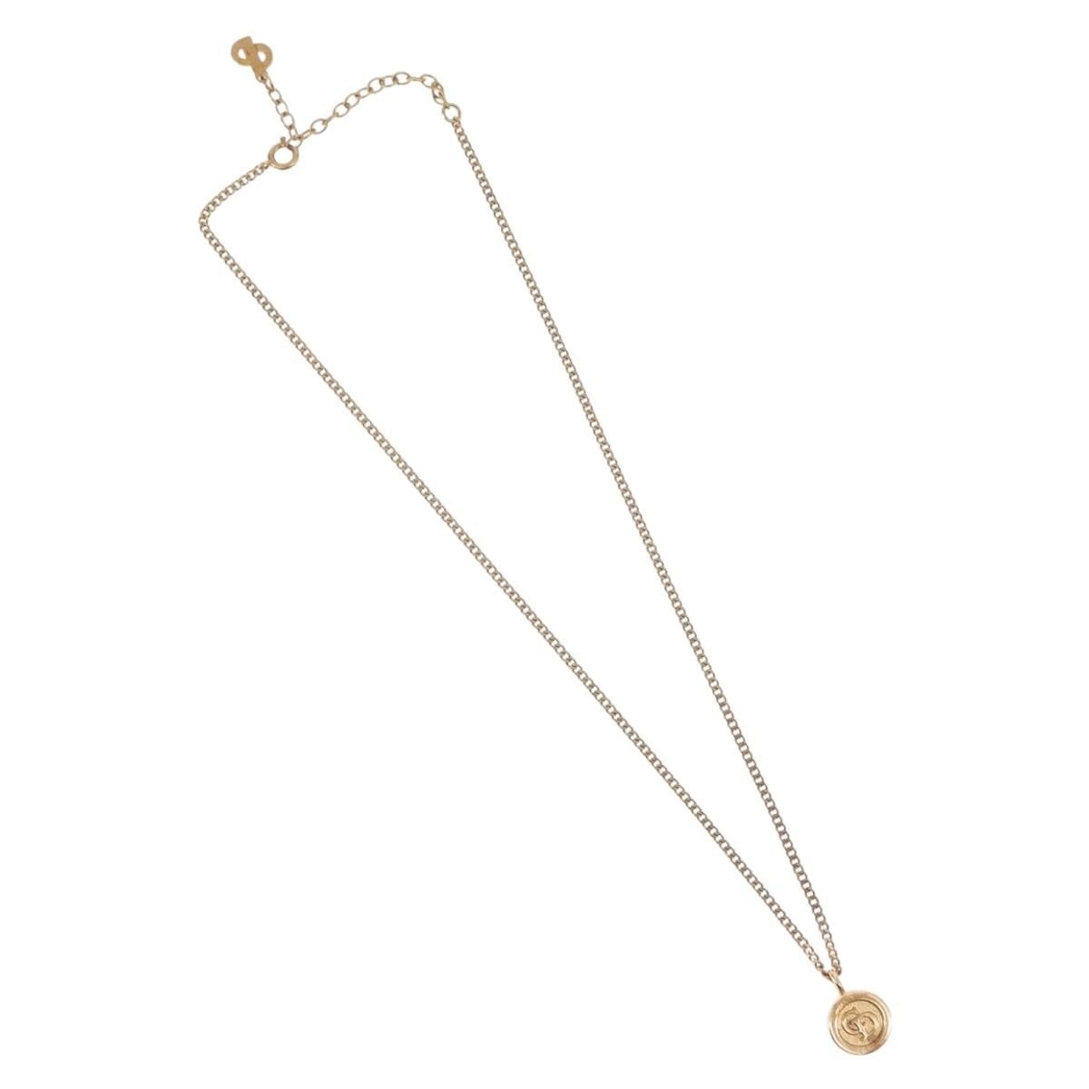 Christian Dior Vintage CD Round Pendant Necklace - Brandsamsara