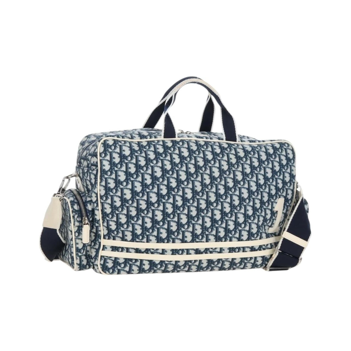 Christian Dior Vintage Girly Boston Diorissimo Canvas, Navy, Canvas, Handbag