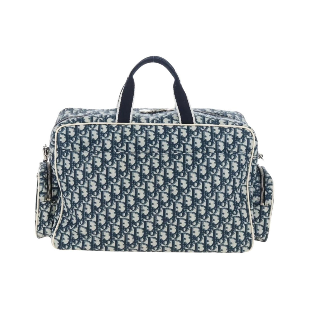 Christian Dior Vintage Girly Boston Diorissimo Canvas, Navy, Canvas, Handbag