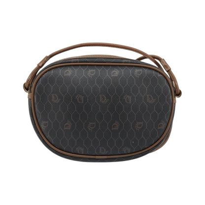 Christian Dior Vintage Honeycomb Canvas and Leather, Black, Canvas, Shoulder Bag