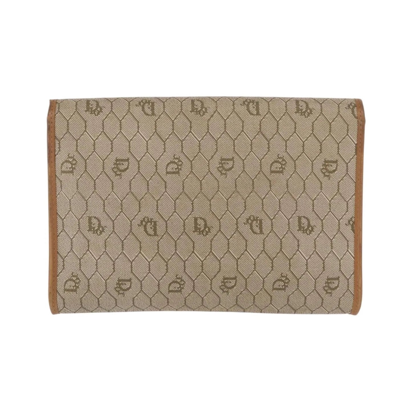 Christian Dior Vintage Honeycomb chain Canvas, Beige, Canvas, Shoulder Bag