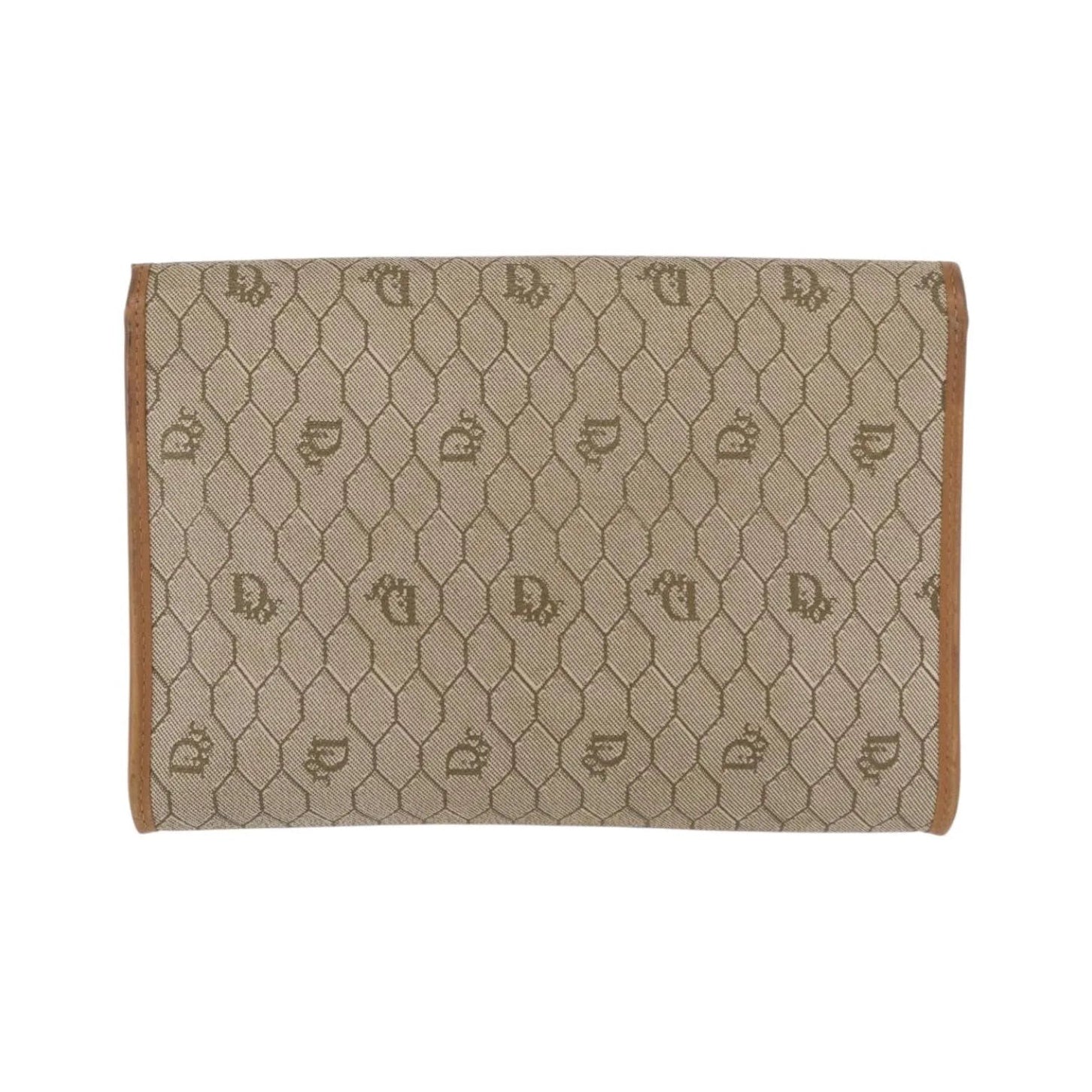 Christian Dior Vintage Honeycomb chain Canvas, Beige, Canvas, Shoulder Bag