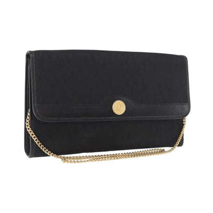 Christian Dior Vintage Honeycomb chain Canvas, Black, Canvas, Shoulder Bag