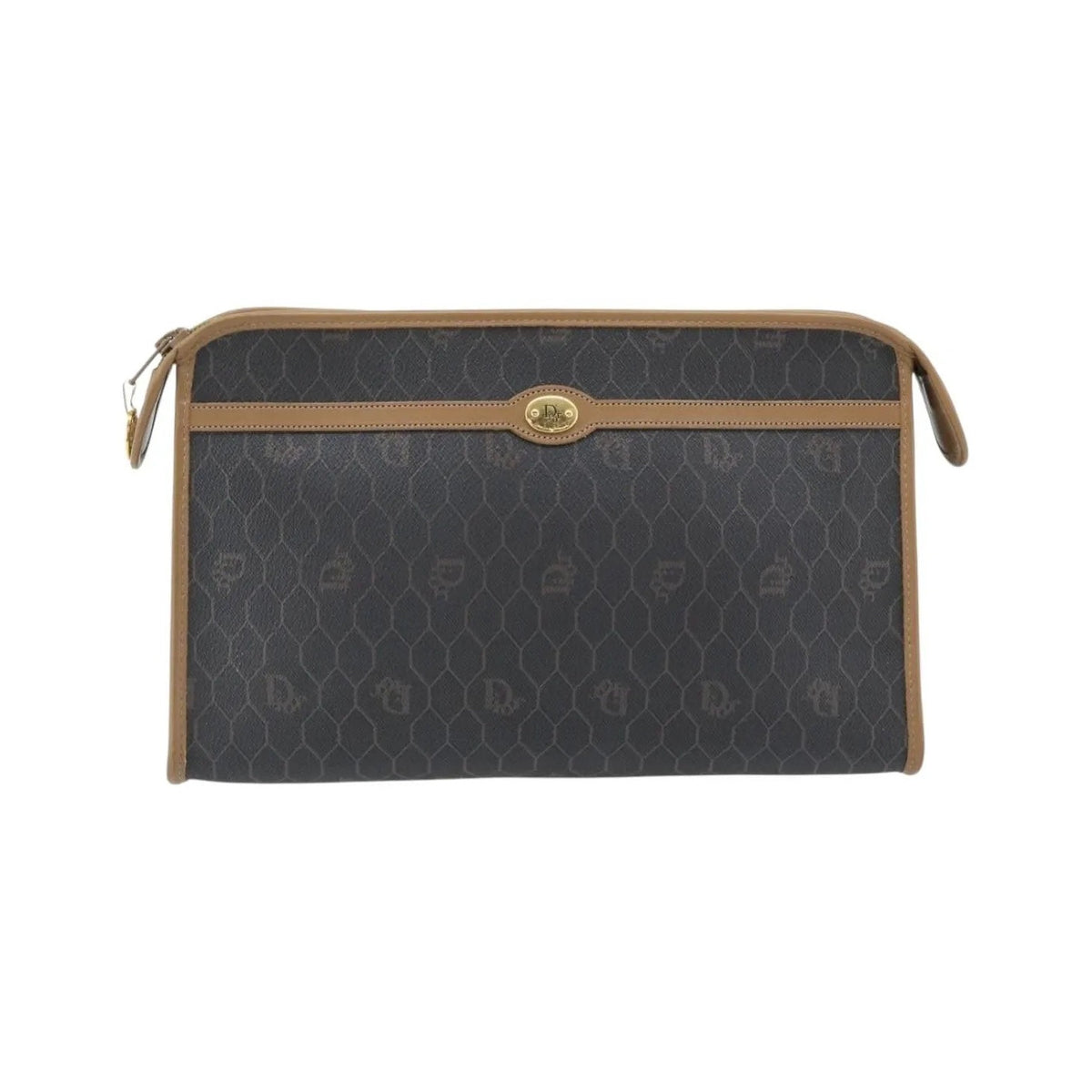 Christian Dior Vintage honeycomb clutch Canvas, Black, Canvas, Clutch
