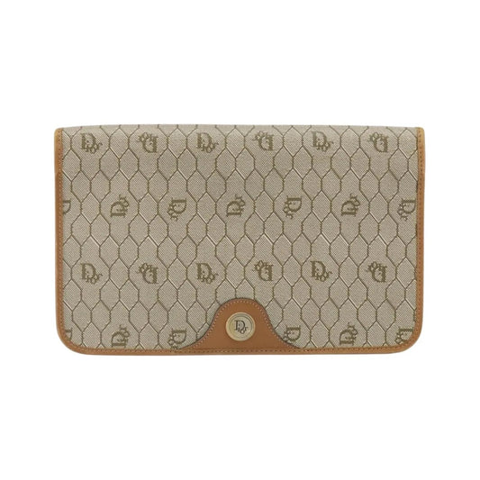 Christian Dior Vintage honeycomb clutch Canvas, Beige, Canvas, Clutch